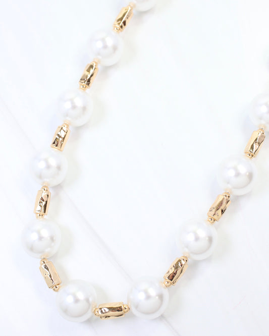 Beaufort Pearl Beaded Necklace WR Gold