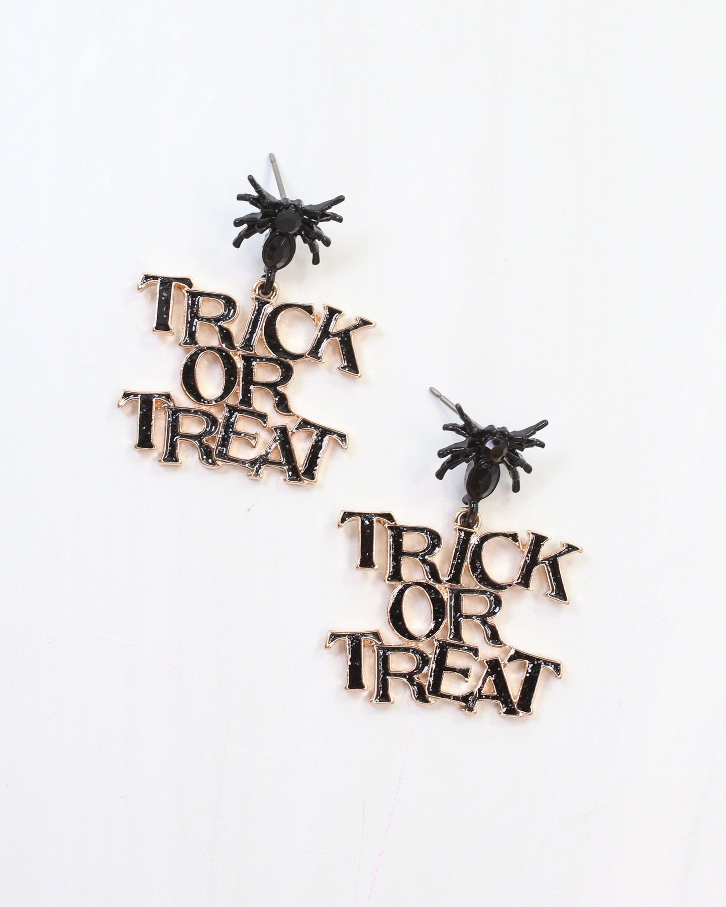 Scary Spider Trick or Treat Earring Black