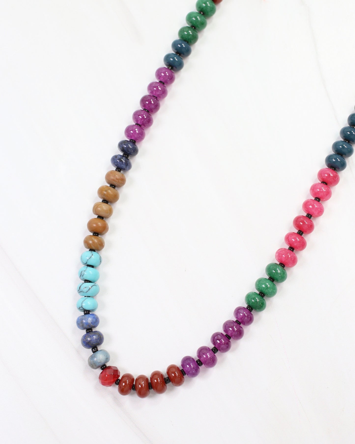 Riviera Beaded Necklace Burgundy Multi