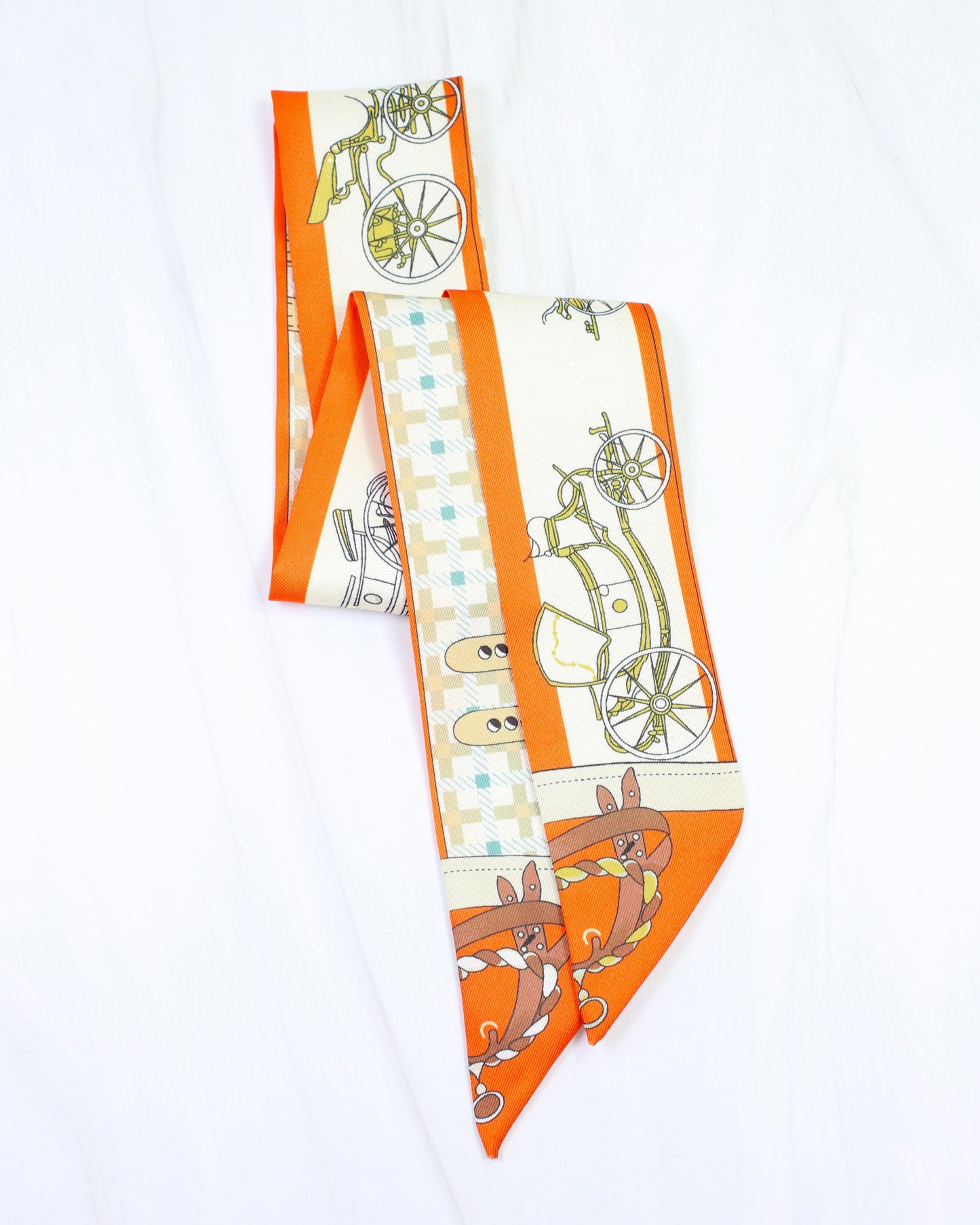Carriage Print Scarf Orange