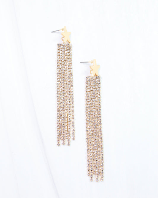 Star Power Dangle  Earring Gold