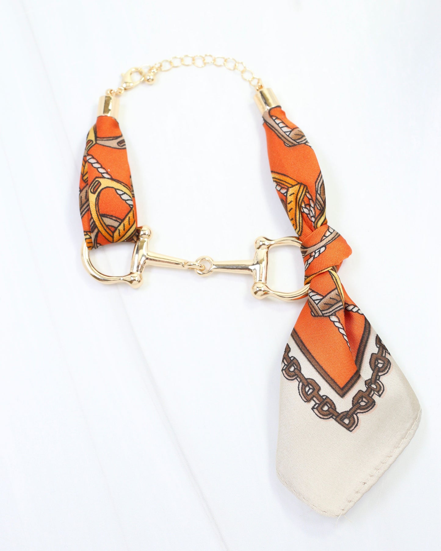 Lana Horsebit Scarf Bracelet Orange