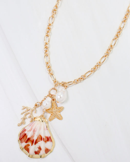 Caye Remy Sea Charm Cluster Necklace Gold