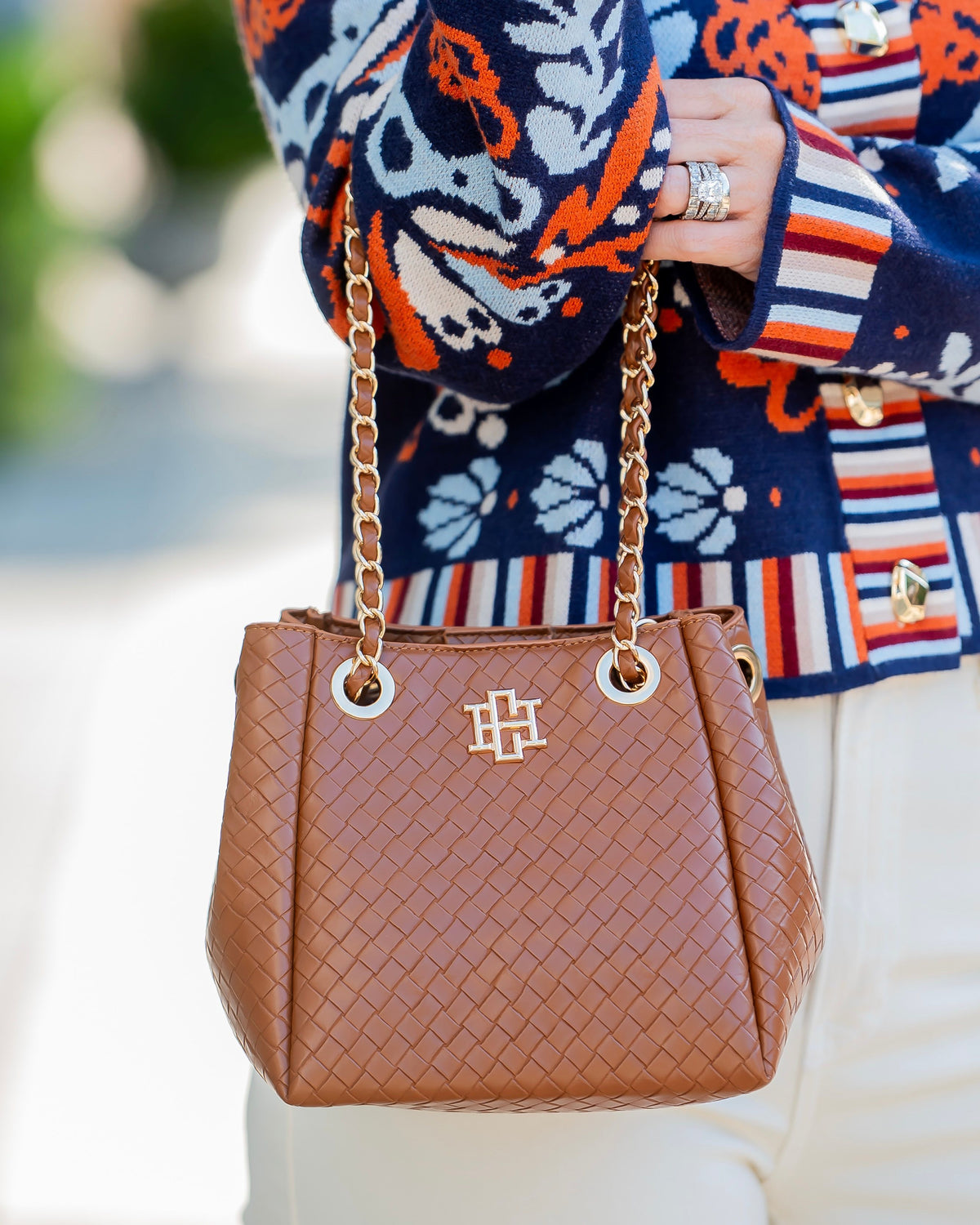 Lainey Mini Tote Woven Saddle