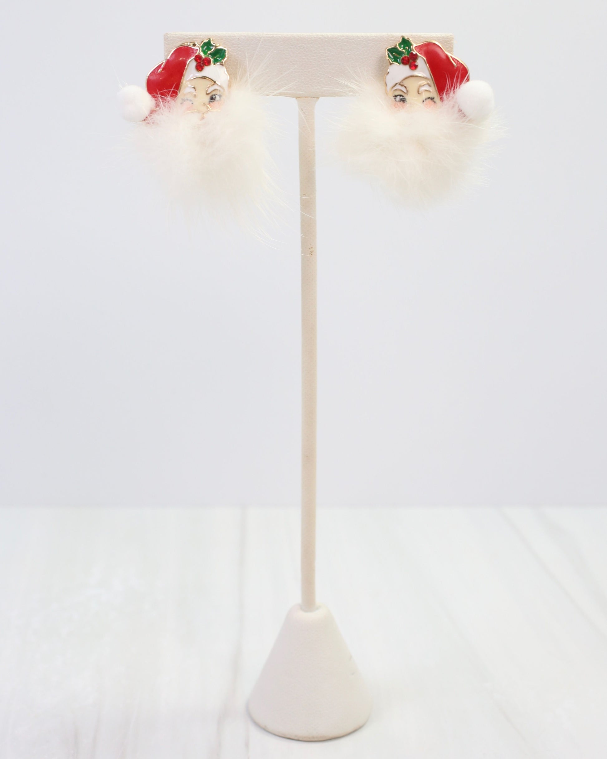 Fuzzy Santa Earring Red – Caroline Hill Wholesale