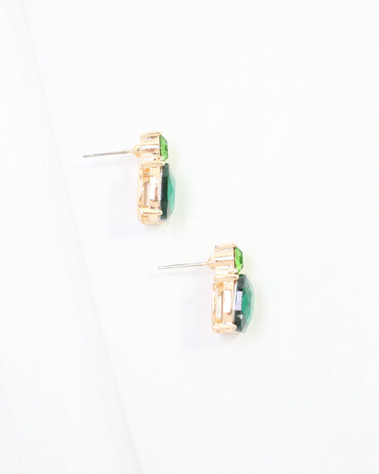 Roxanne Rhinestone Post Earring Emerald