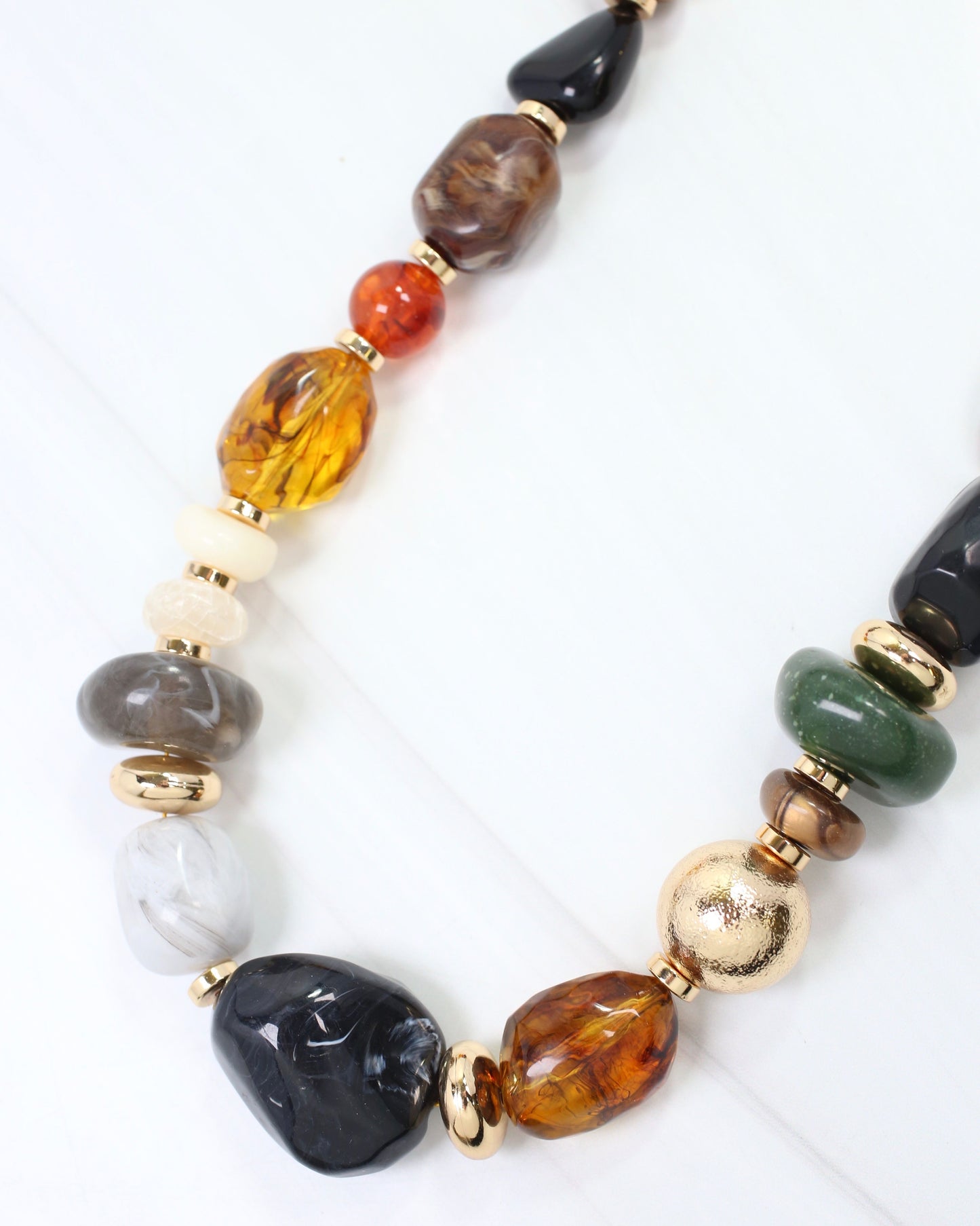 Rumford Large Stone Necklace Natural Multi