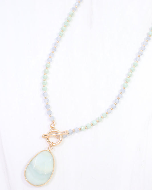 Reese Stone Toggle Necklace Mint