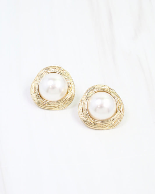Enoch Pearl Stud Earring Gold
