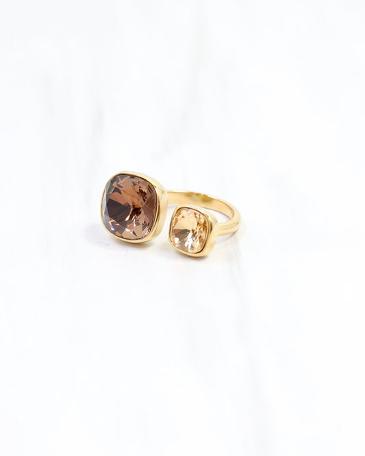 Harper CZ Rhinestone Ring WP Topaz
