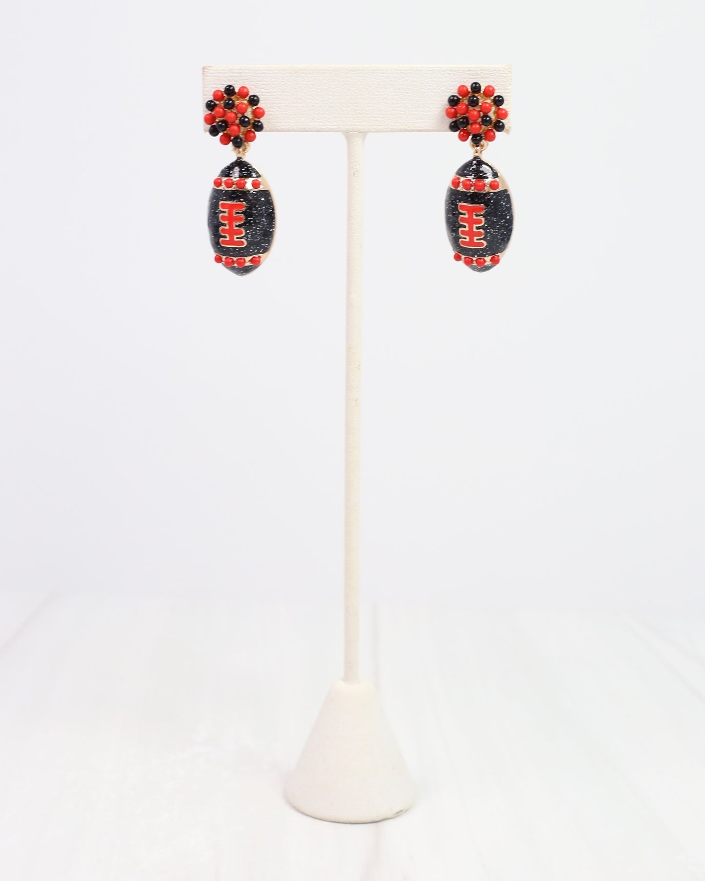 Adler Football Earring Red Black