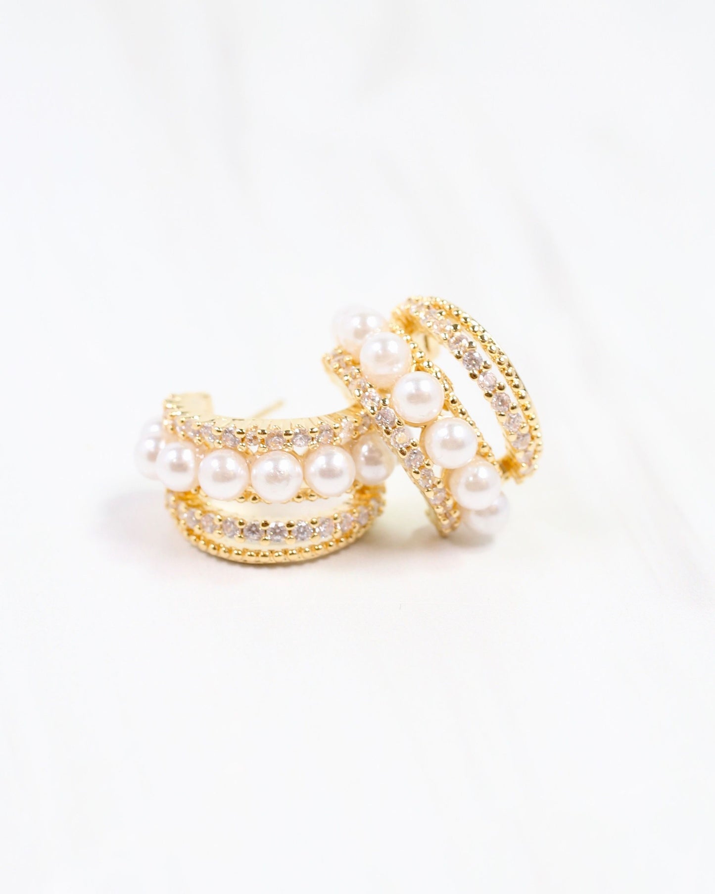 Peterson Pearl Layered Hoop Earring Gold