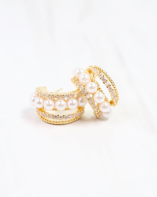 Peterson Pearl Layered Hoop Earring Gold