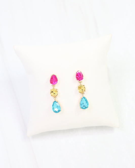 Darcy Crystal Drop Earring Dark Multi
