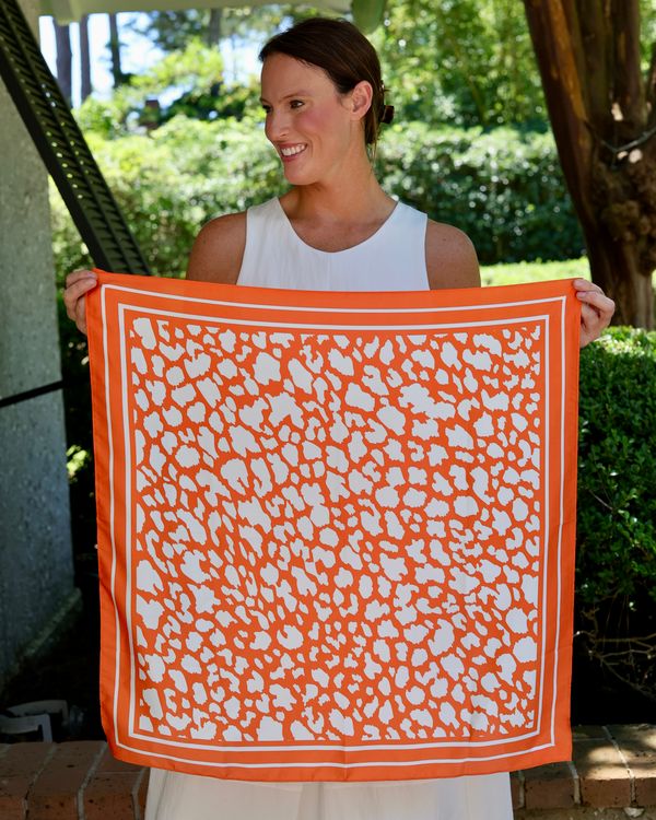 Lawson Leopard Scarf Medium Orange White