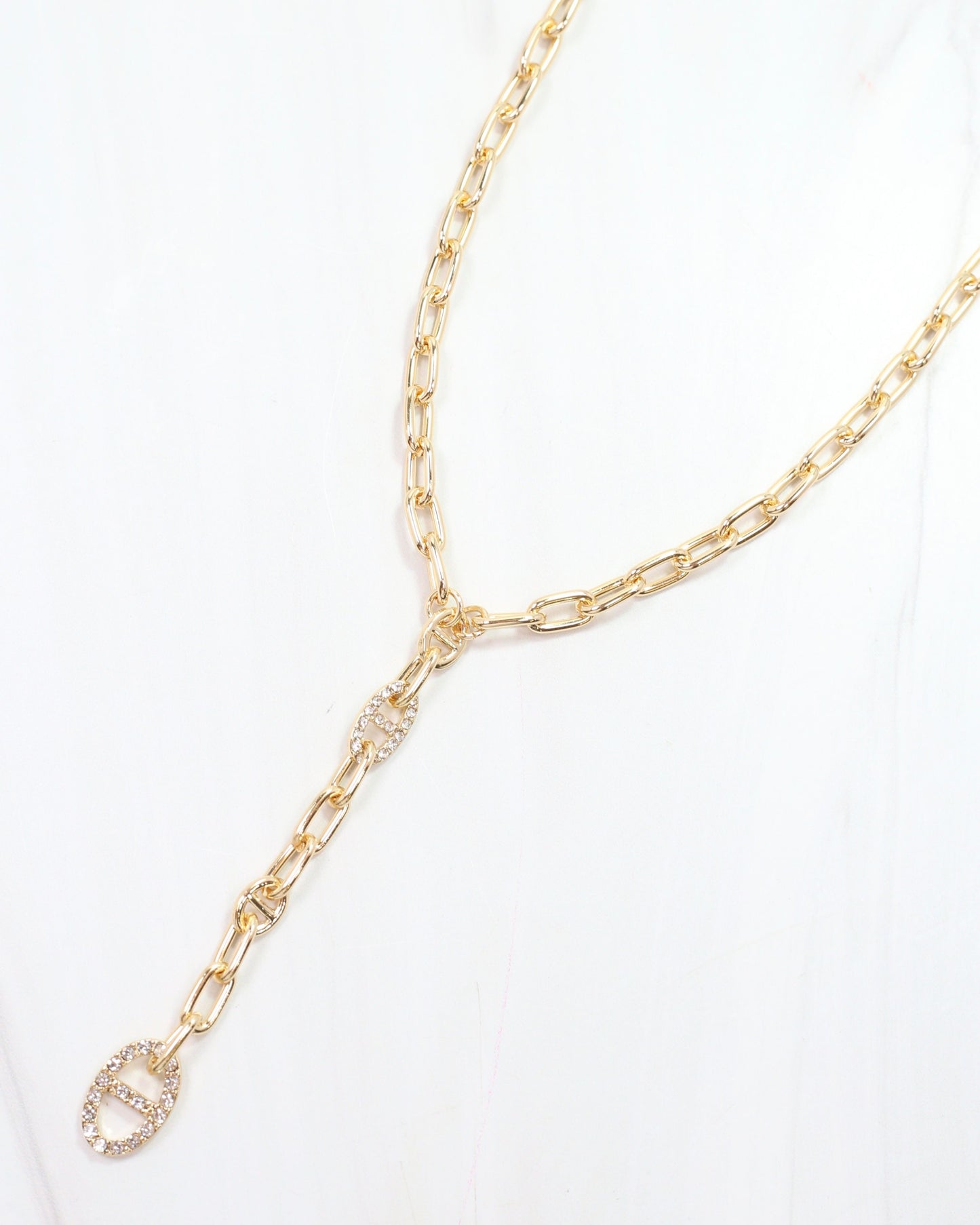 Patterson Link Y Necklace Gold