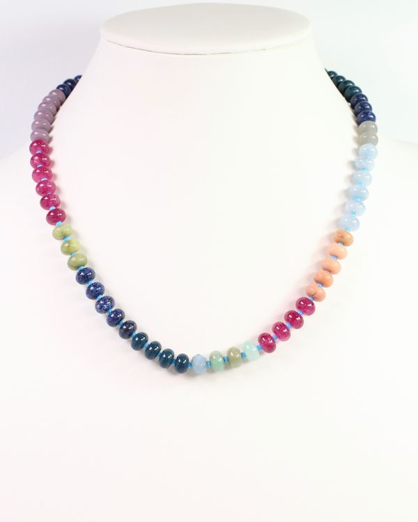 Riviera Beaded Necklace Blue Multi