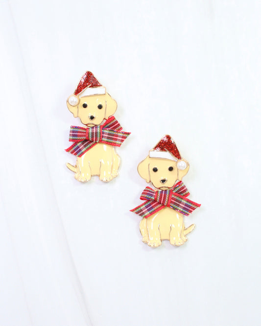 All Decked Out Pup Earring Gold