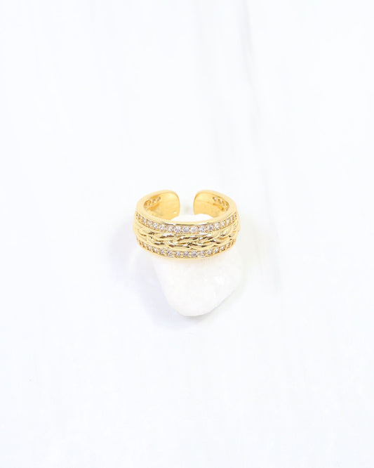 Nika CZ Rope Ring WR Gold