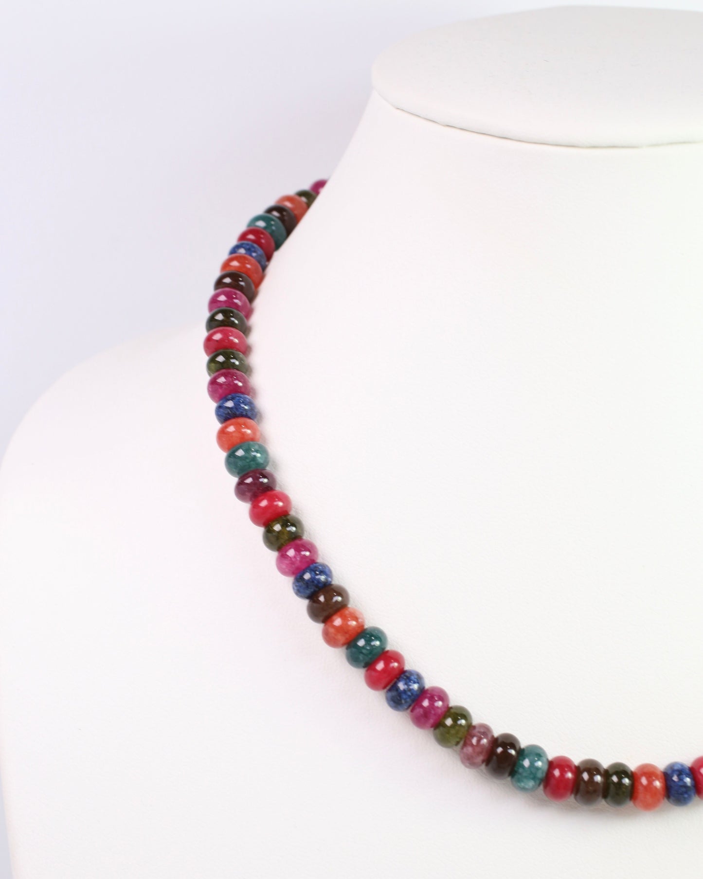 Gisela Stone Beaded Necklace Dark Multi