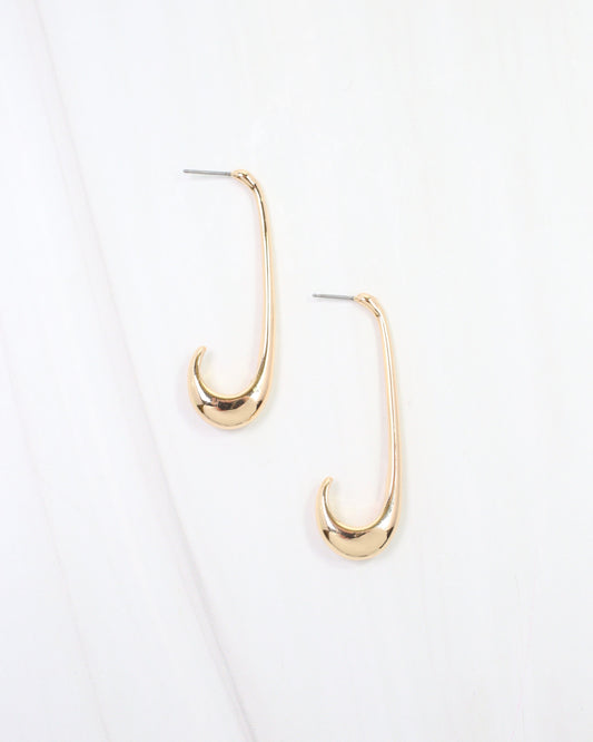 Ferrara Elongated Hoop Earring Gold