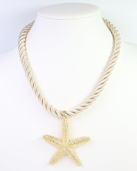 Grayling Textured Starfish Cord Necklace Gold