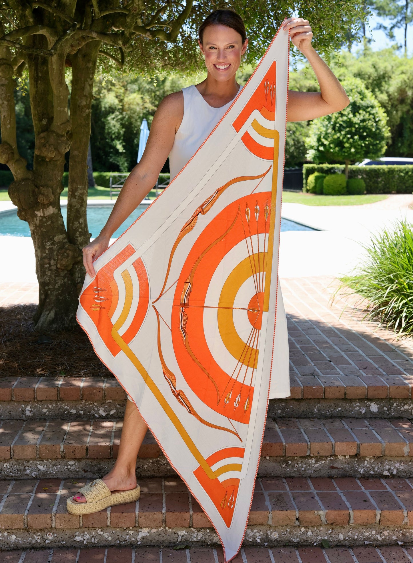 Bow and Arrow Shawl Orange
