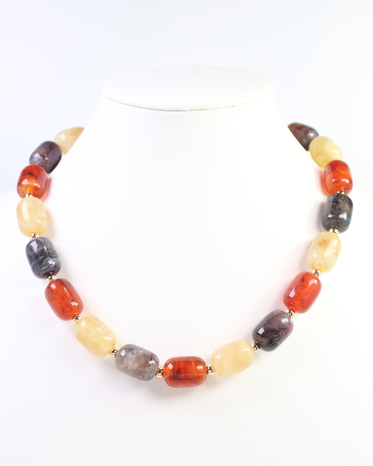 Penelope Beaded Necklace Brown Multi