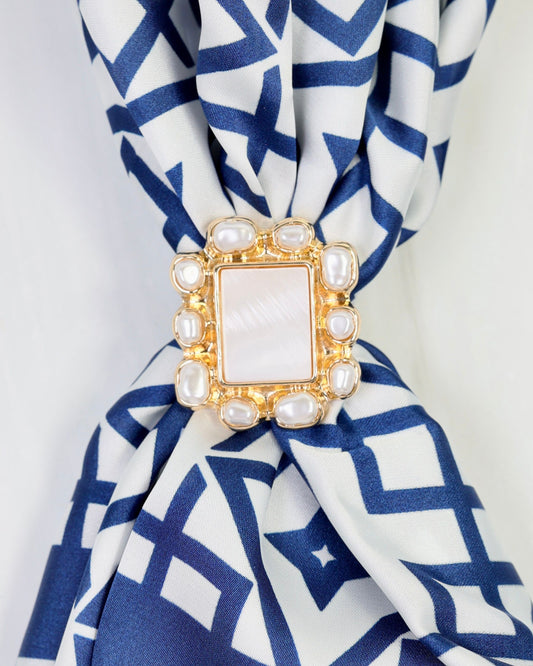 Preston Pearl Scarf Ring Gold