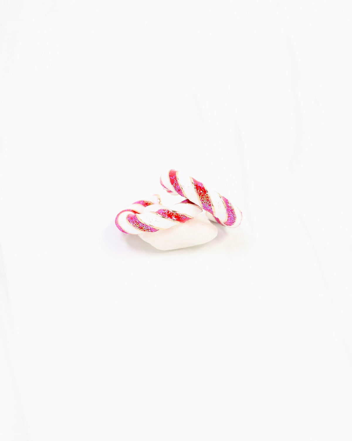 Peppermint Twist Hoop Earring Red White
