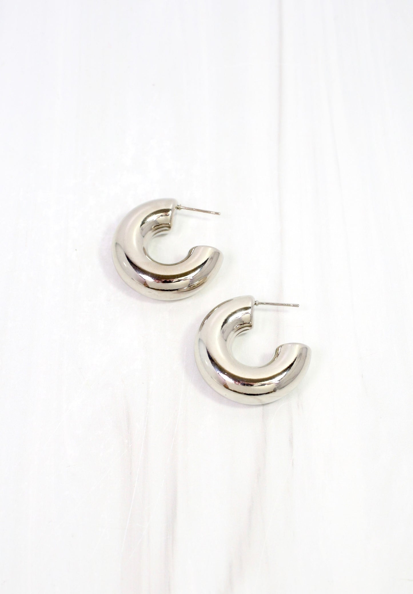 Rushing Hoop Earring WP Silver