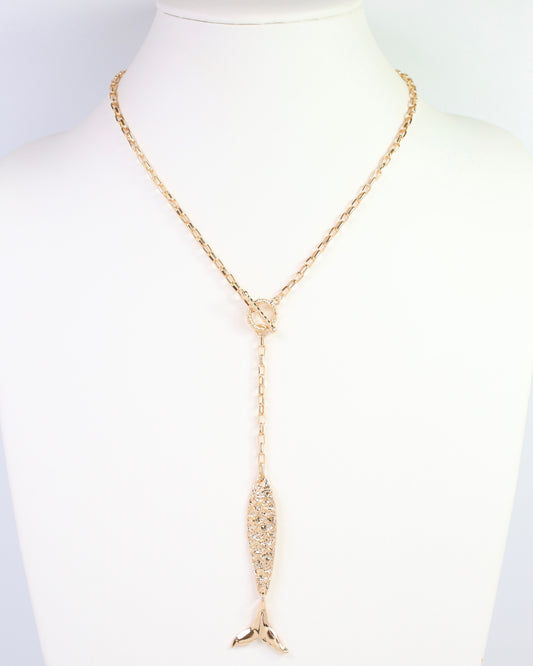 Tropical Fun Fish Necklace Gold