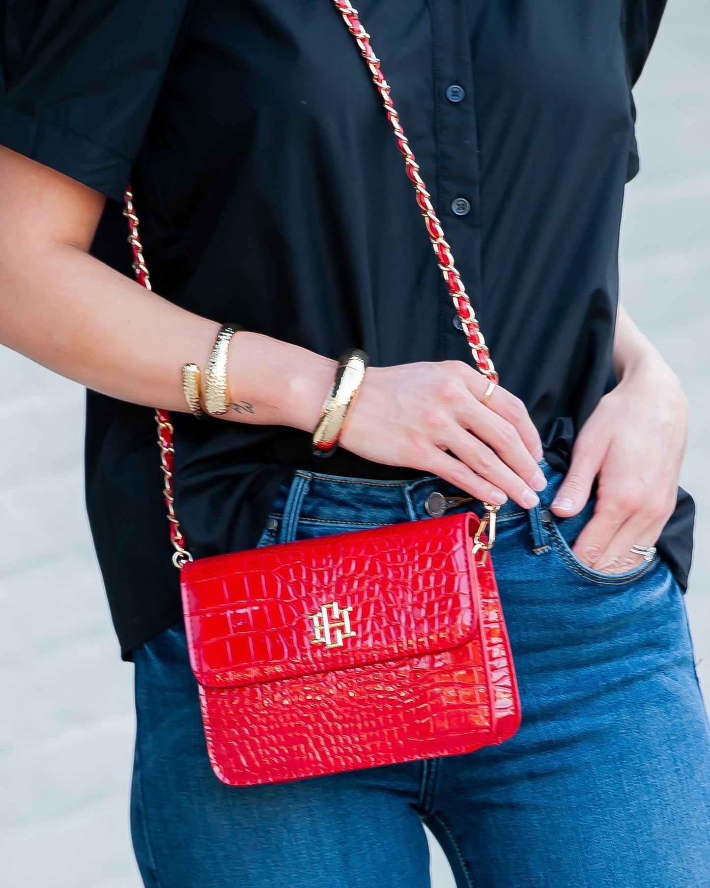 Evelyn Crossbody Red Patent EC