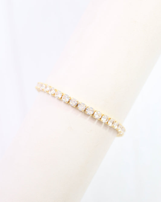 Luna Large CZ Tennis Bracelet WR Gold
