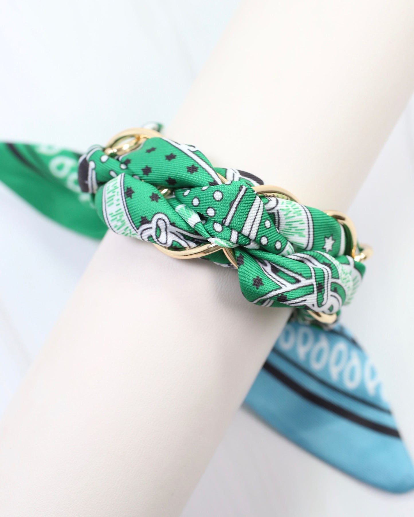 Fontana Chain Scarf Bracelet Green