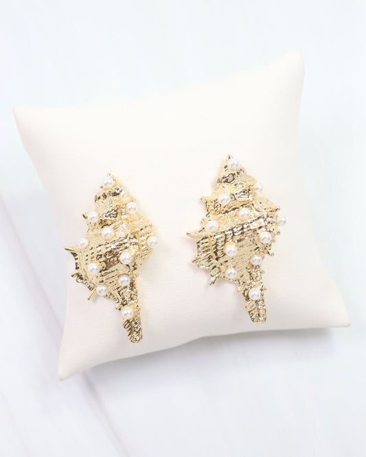 Maria Shell Post Earring Gold