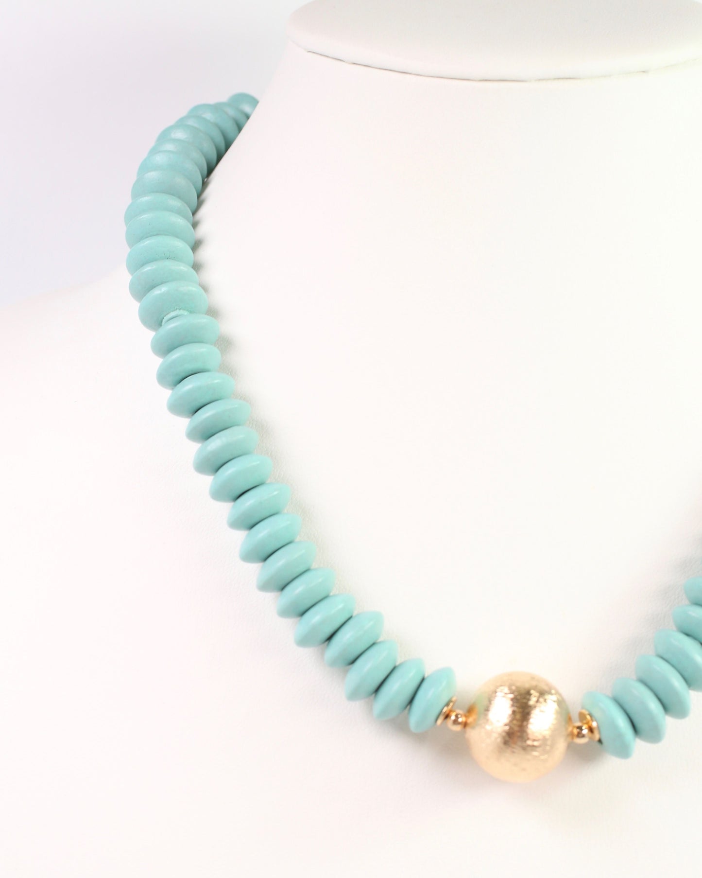 Dayle Disc and Ball Necklace Turquoise