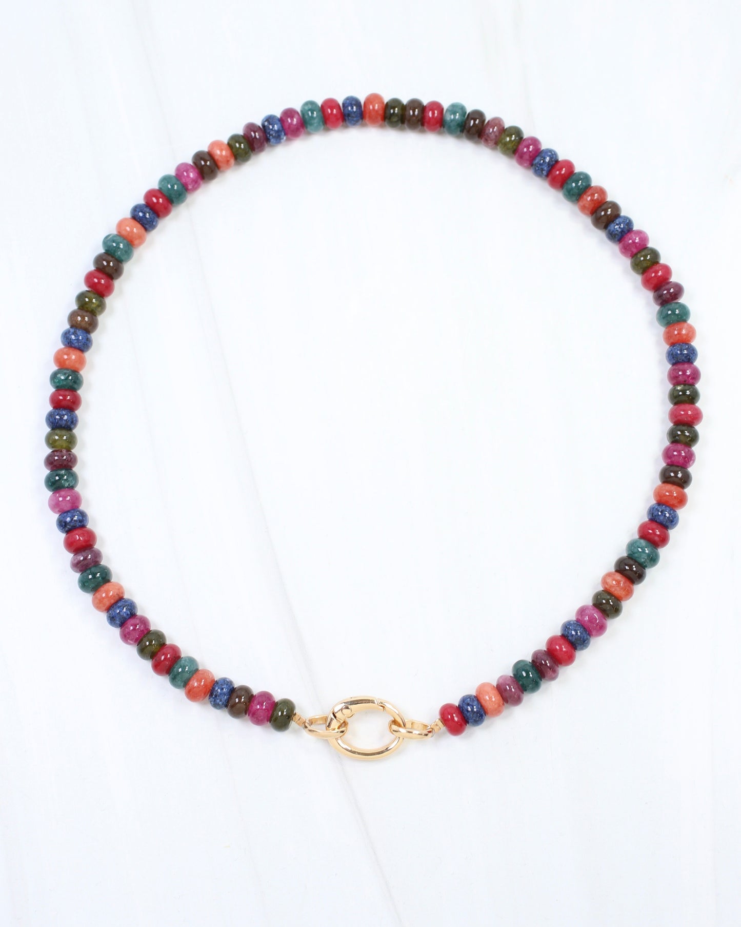 Gisela Stone Beaded Necklace Dark Multi