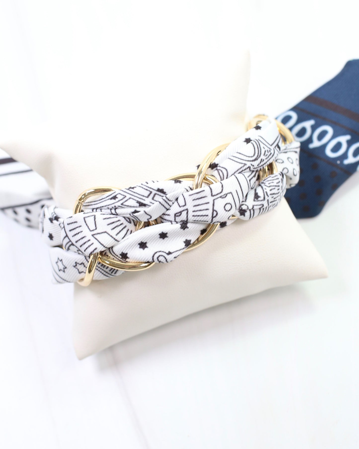 Fontana Chain Scarf Bracelet White