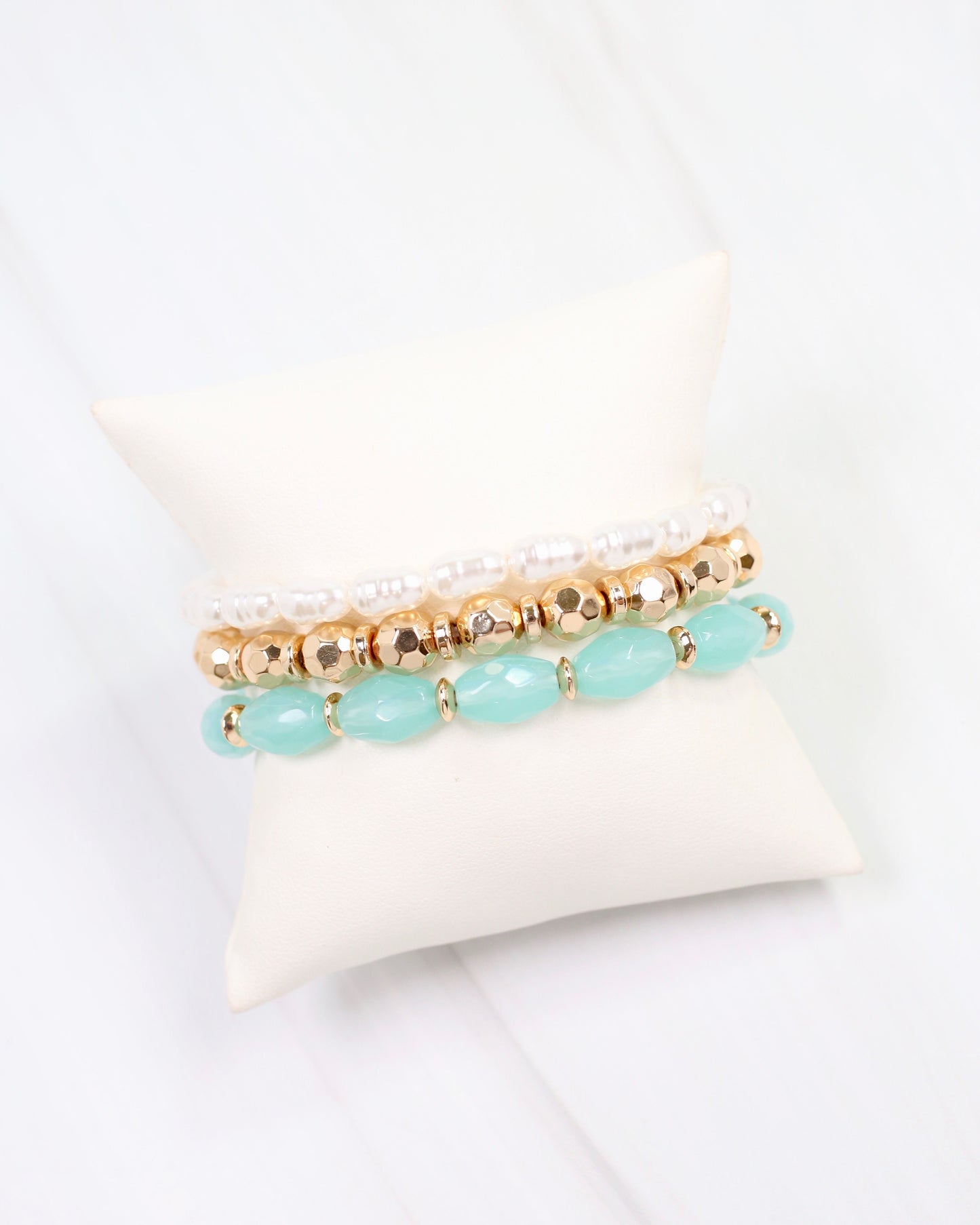 Athens Stretch Bracelet Set Aqua