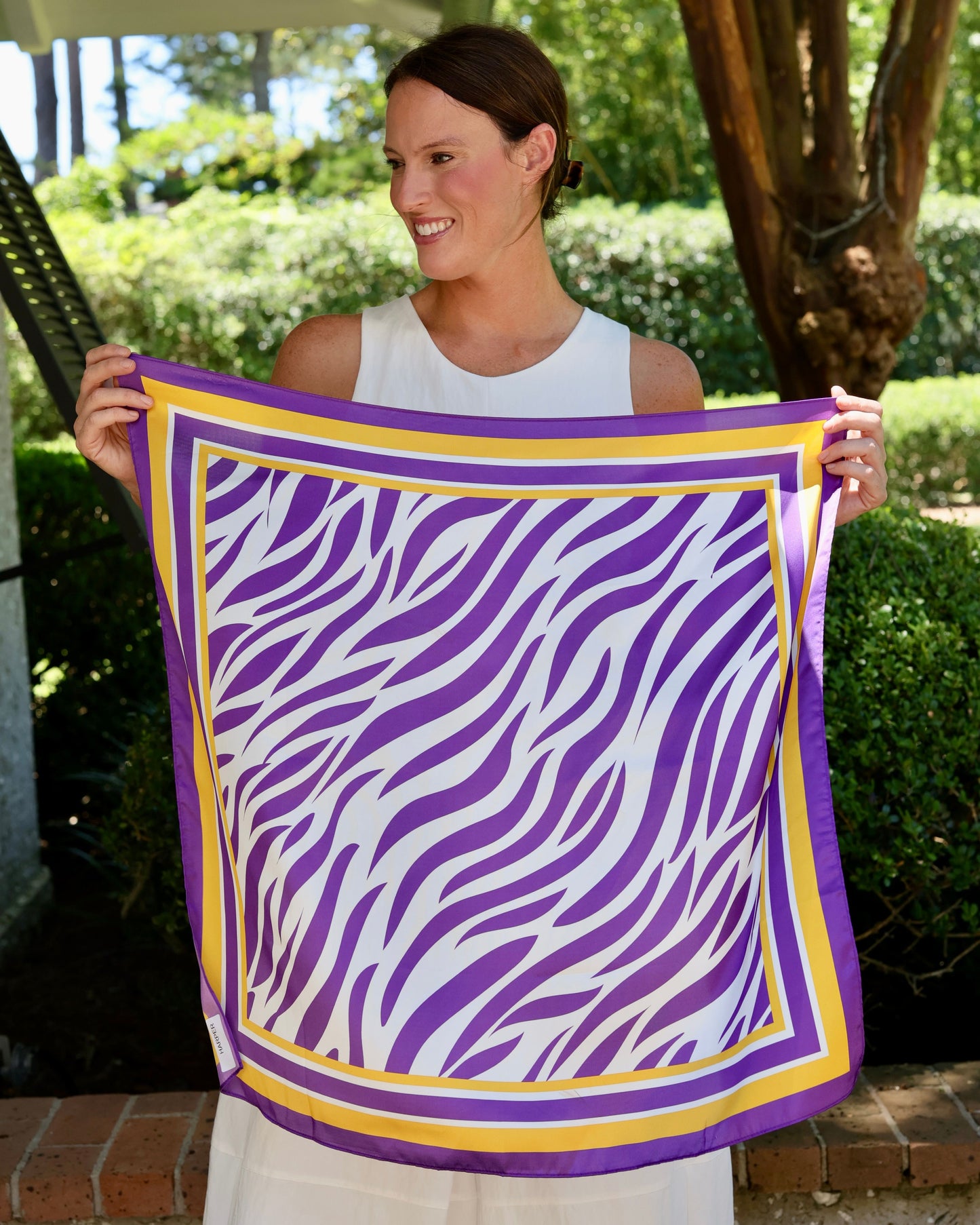Harper Striped Scarf Medium Purple Gold