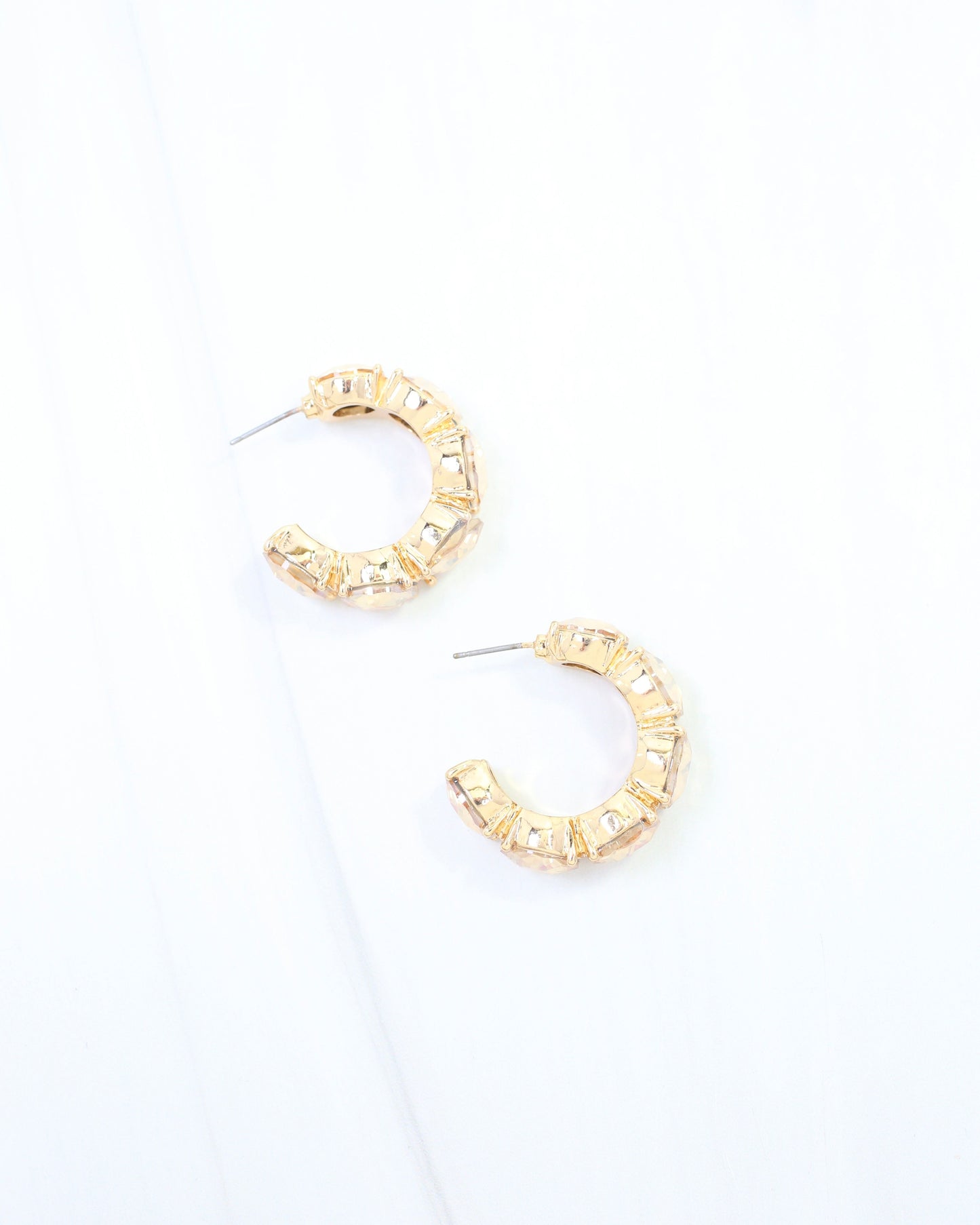 Kadis Crystal Hoop Earring Champagne