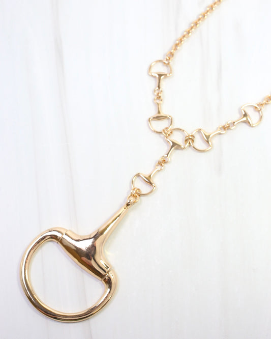 Joanna Horsebit Pendant Y Necklace Gold