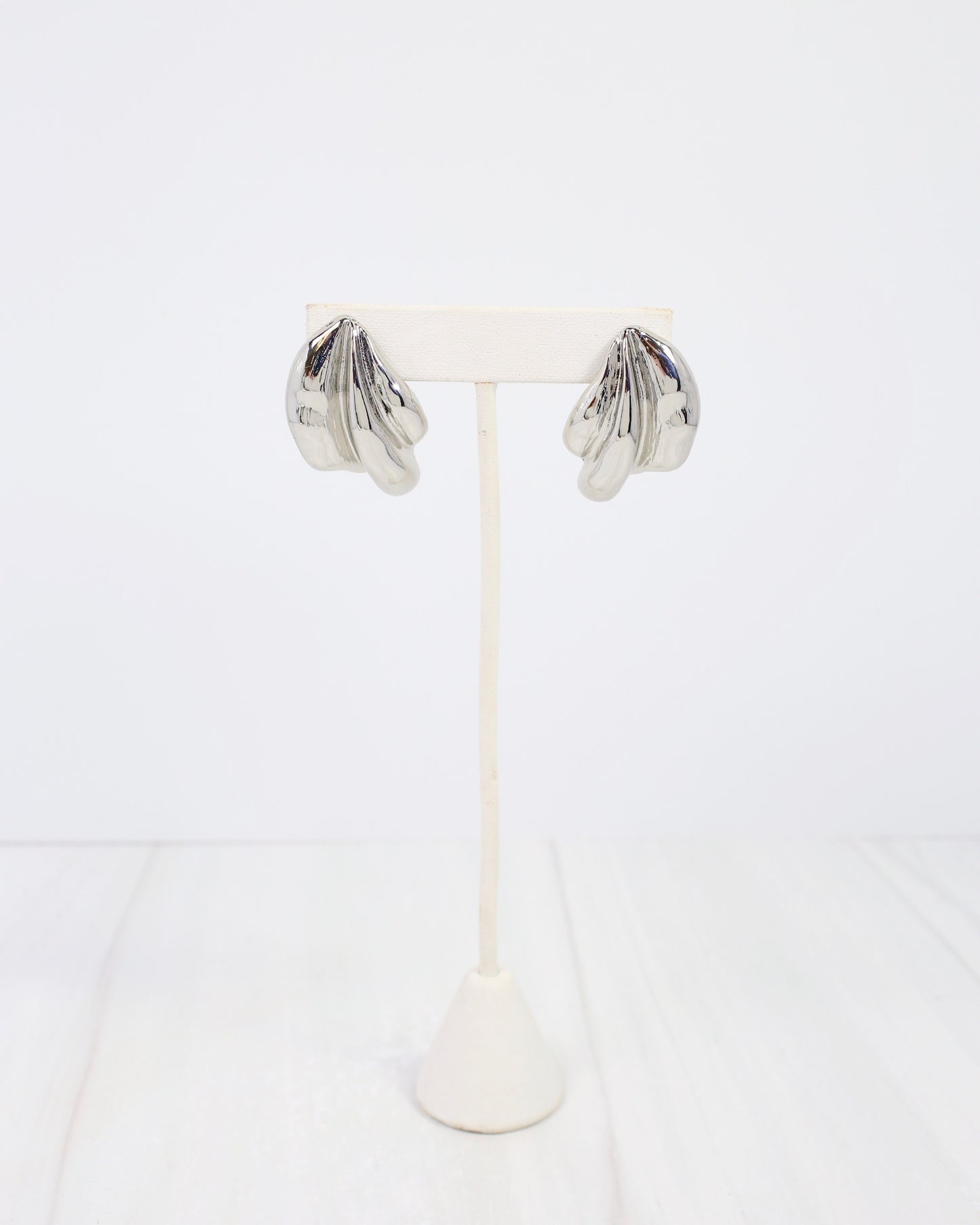 Halifax Textured Wave Drop Earring WR Silver