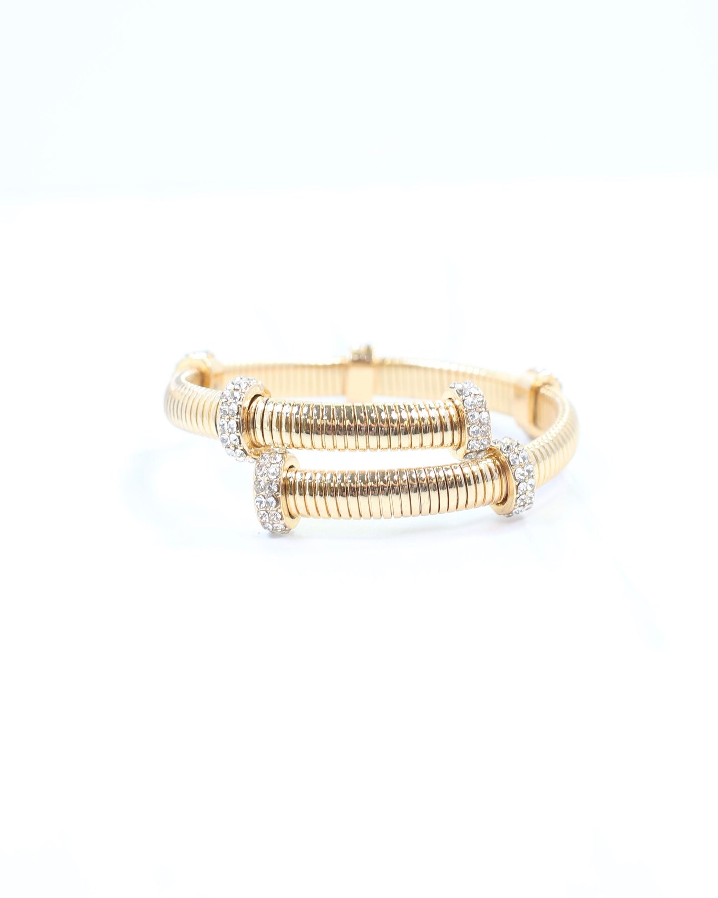 Clayton Crystal Coil Bracelet Gold