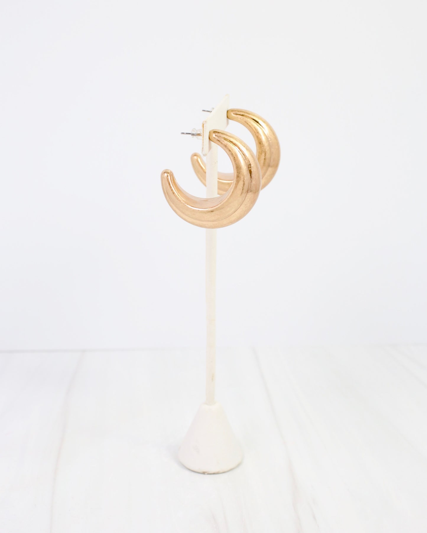 Gastonia Thick Hoop Earring Worn Gold