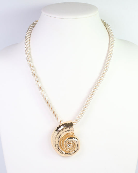 Matera Nautilus Shell Cord Necklace Gold
