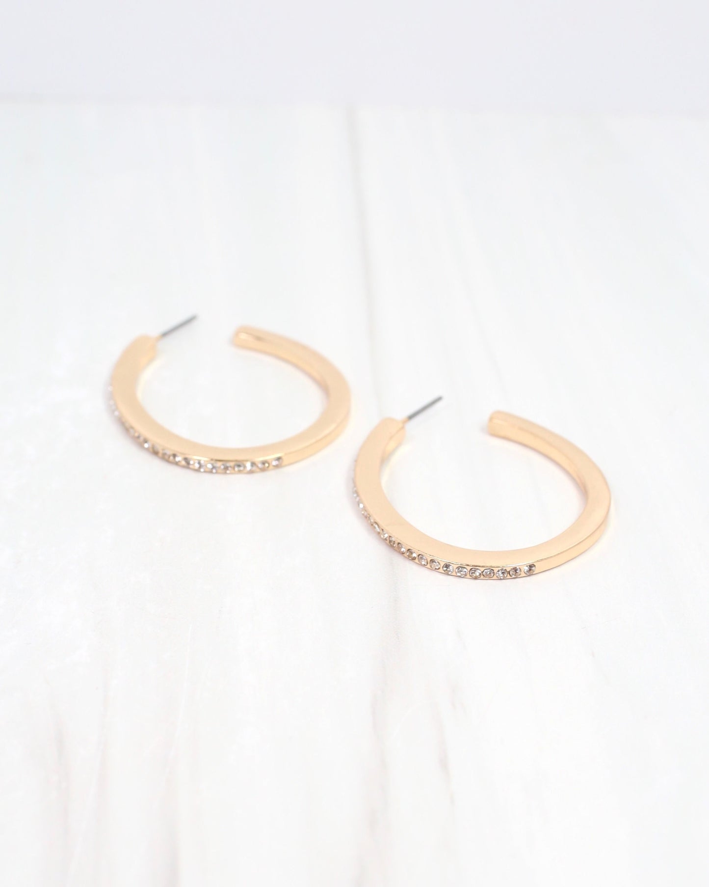 Kash CZ Oval Hoop Earring Gold