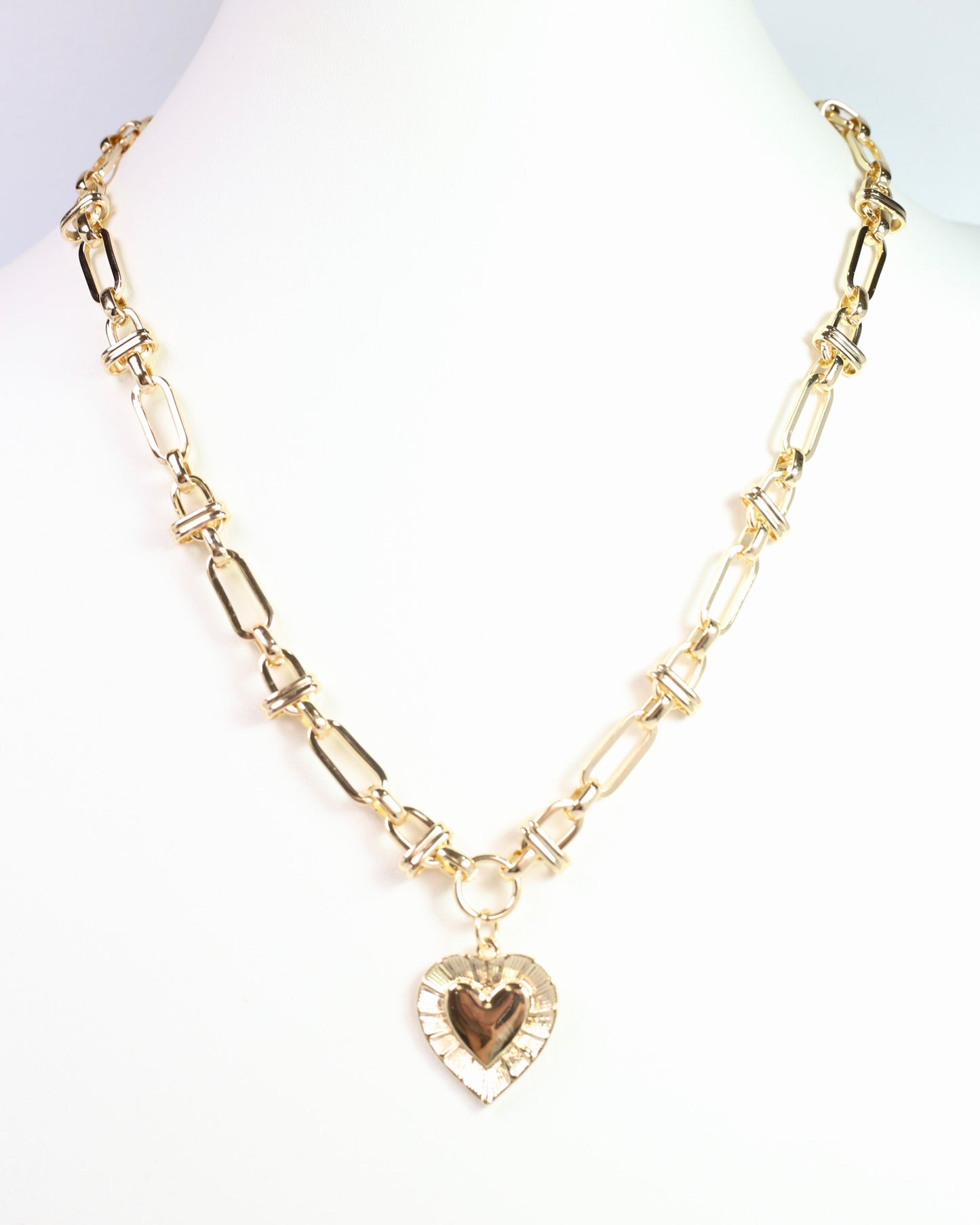 Lance Heart Pendant Necklace Gold