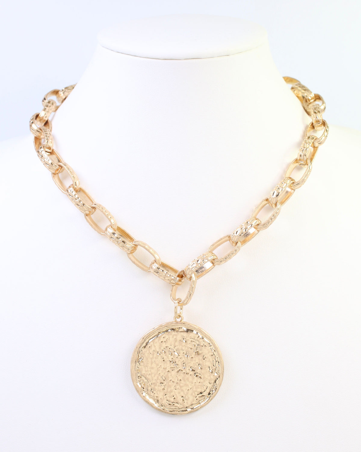 Newcastle Textured Medallion Pendant Necklace WRVG